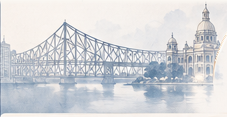 Kolkata Skyline - Howrah Bridge & Victoria Memorial